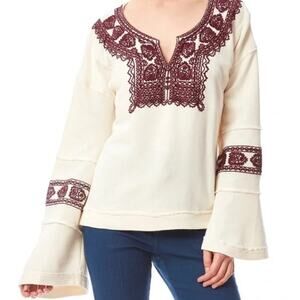 Free People Santa Monica Pullover Cream Size Medium